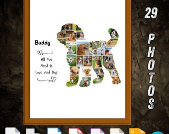 Cockapoo Photo Collage Canva Template| Custom Pet Memorial Gift|Personalized Dog Photo Poster| Unique Printable Keepsake |Cockapoo Art Print