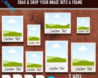 Fill Your Own Instant Photo Frame Template Svg Psd Eps Pdf Canva Format, Instant Camera Photo, Retro Printable Photo ,Drag&Drop Canva Frames