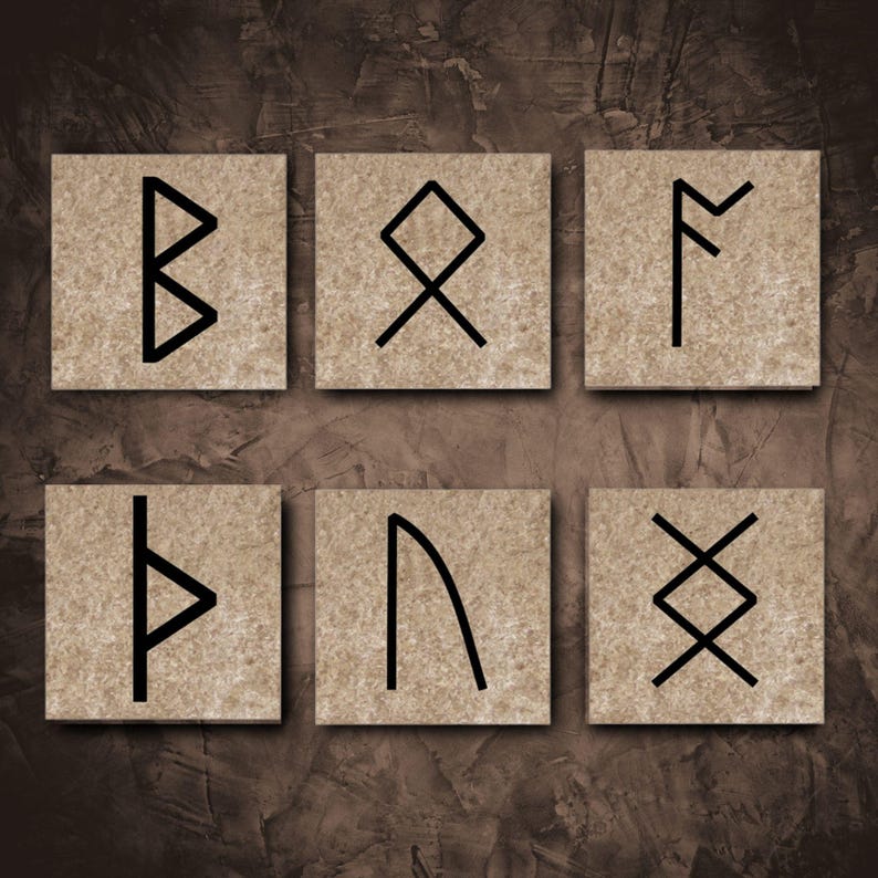 Ancient Runes Printable Tiles: Magical Collage Sheet (SVG, PNG, JPG ...