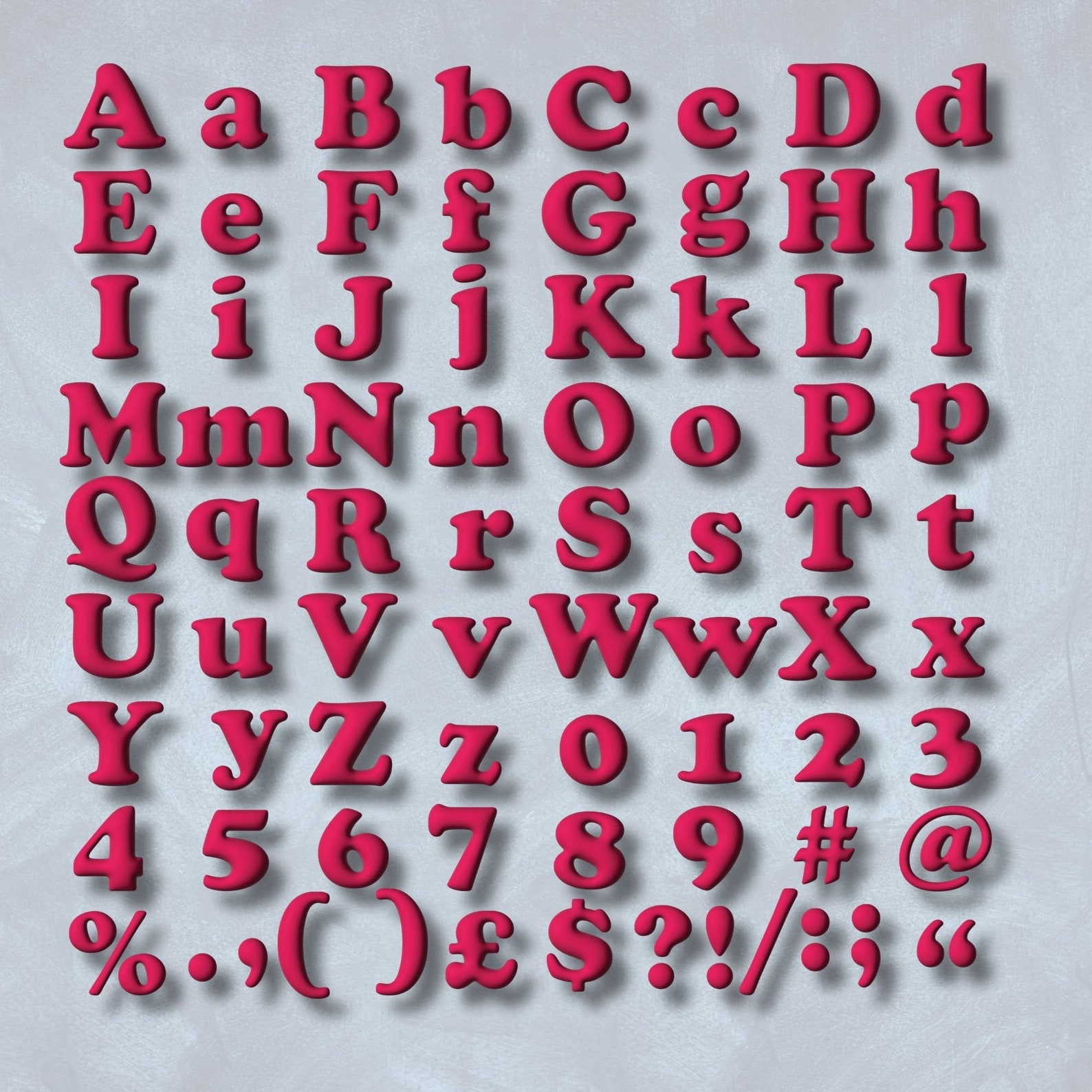 3D Inflated Red Alphabet Letters 3D Sublimation Puffy - Etsy