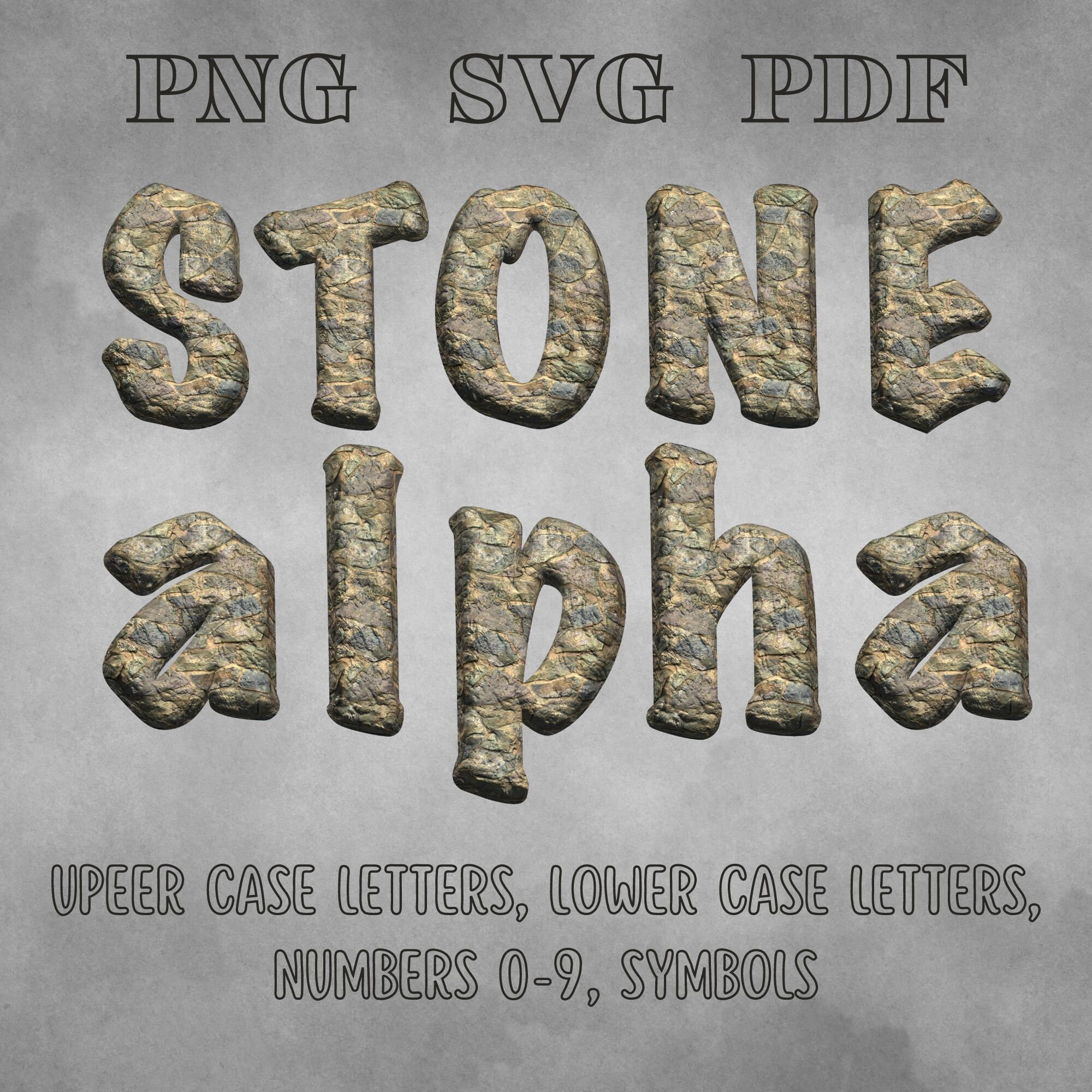 Stone Alphabet Letters and Numbers PNG, Rock Font Svg , Stone Pattern ...