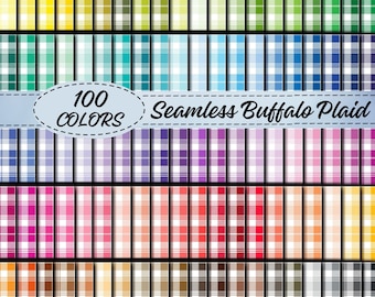 100 Buffalo Plaid Digital Papers,Gingham Pattern Printable Scrapbooking Papers,Printable Digital Papers,Seamless Tartan Texture Backgrounds