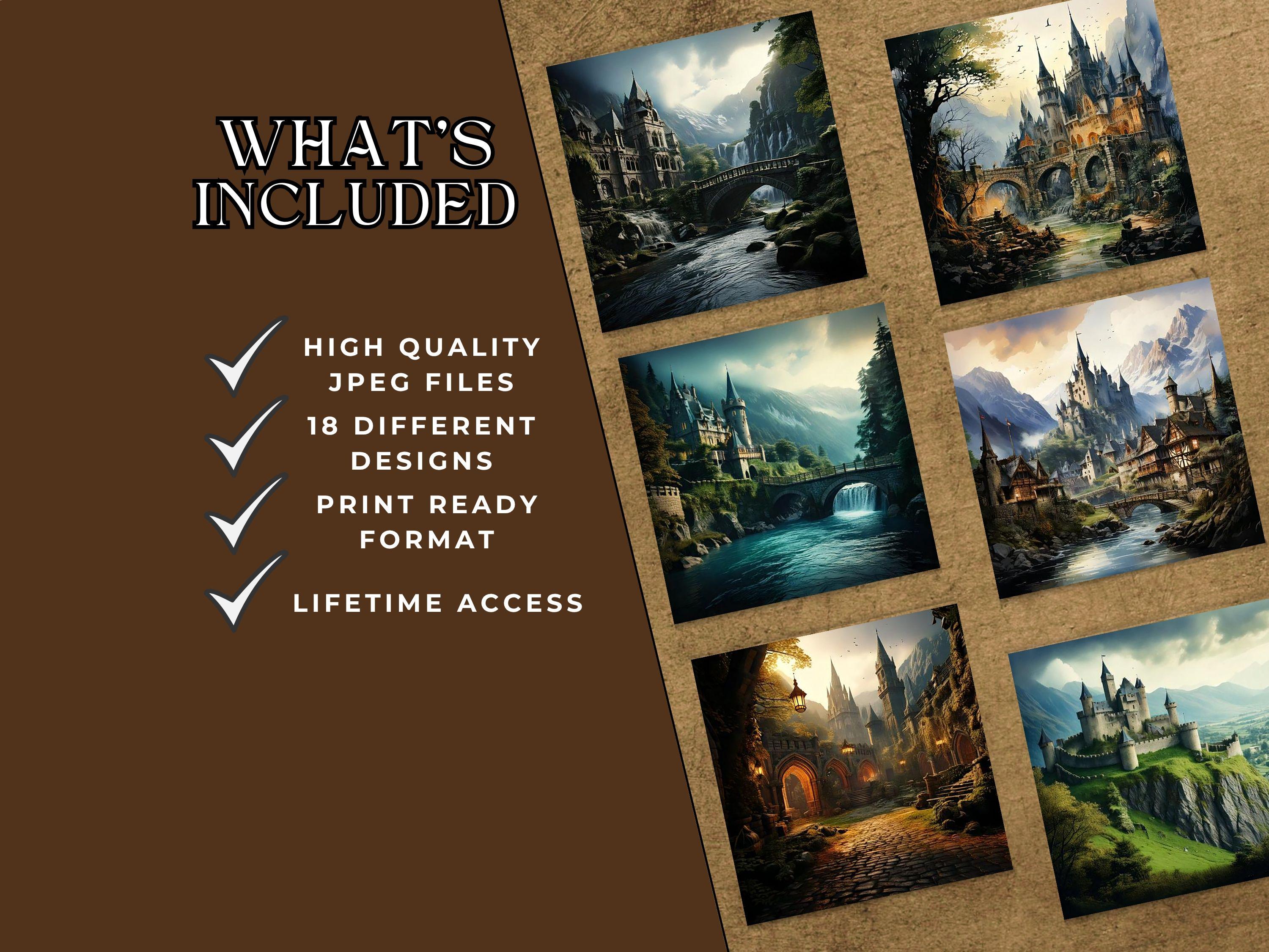Medieval Fantasy Kingdom Digital Paper Pack| Gothic Castle Scrapbook ...