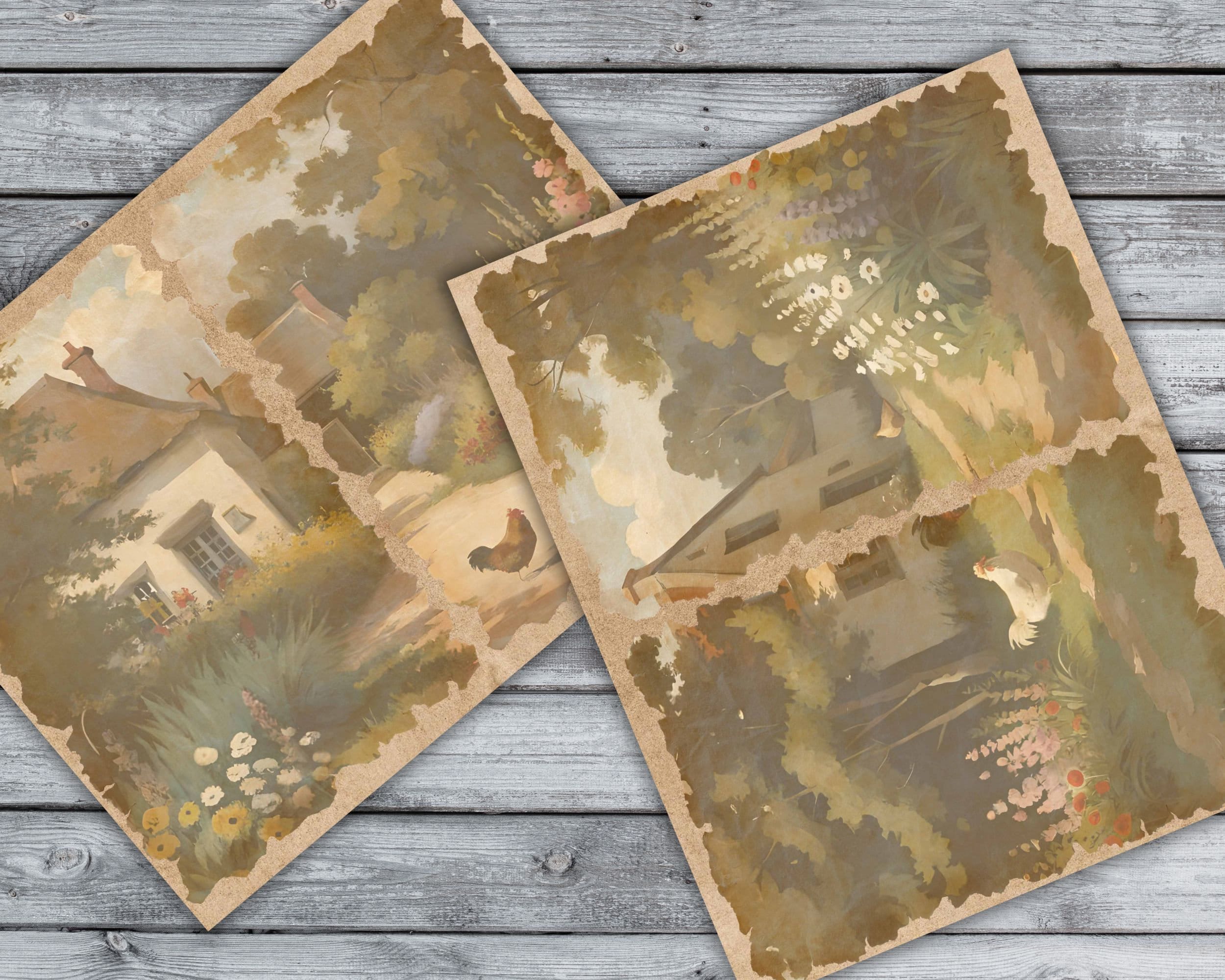 Farm House Junk Journal Pages Printable Vintage Cottage - Etsy