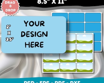 Business Card Canva Frame Template, Business Card SVG Template, Drag&Drop Editable 2"X3.5" Card Template, DIY Business Card Template