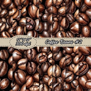 Aquarell Kaffee Liebhaber Muster Digitales Papier Pack, druckbare Kaffeebohne Scrapbook Papier, Luxus Kaffeebohne Muster Hintergrund, Junk Journal