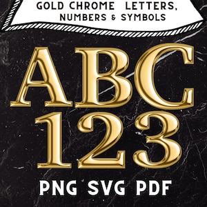 Letras do alfabeto cromado dourado, letras do alfabeto de ouro líquido em PNG, SVG e PDF, letras do alfabeto de ouro metálico 3D Clip Art, letras de folha de ouro