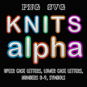 Stricken Alphabet Buchstaben und Zahlen PNG, Häkeln Schrift SVG, Wolle Strickmuster Alphabet Clip Art Set, Strickbuchstaben Png und SVG Format