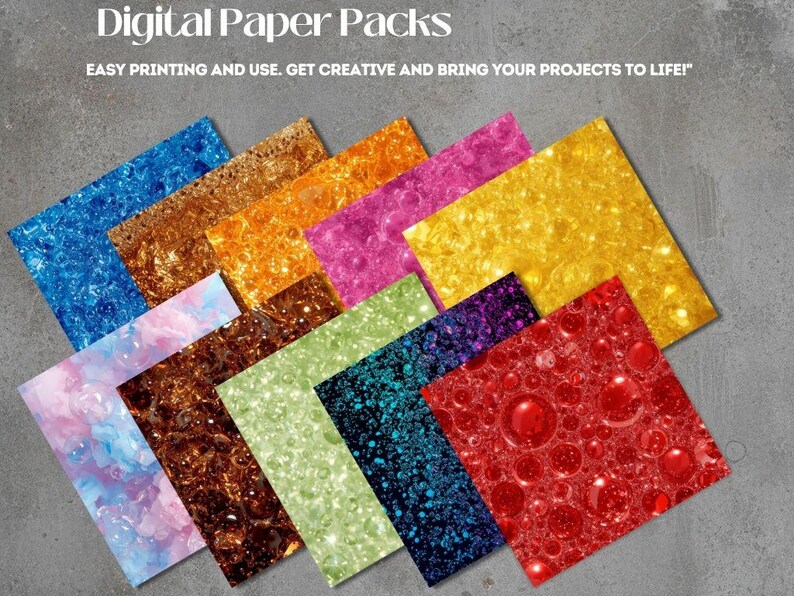Soda Bubbles Digital Paper Pack, Seamless Bubble Texture, Colorful ...