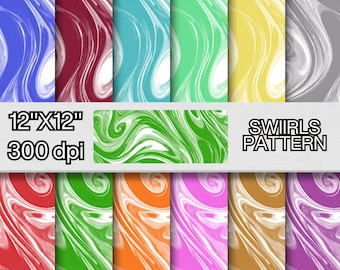 Bunte Strudel Digitales Papier, abstrakte Textur Hintergründe, flüssige Marmor Papiere, Regenbogen Swirls Scrapbook Papier, Pastell Swirls Hintergründe