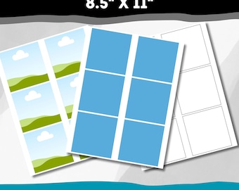 4 Inch Square Template, 4&quot; Template in Psd, Eps, Pdf, Dxf And Canva, Square Craft Printable Template. 8.5X11 Collage Sheet