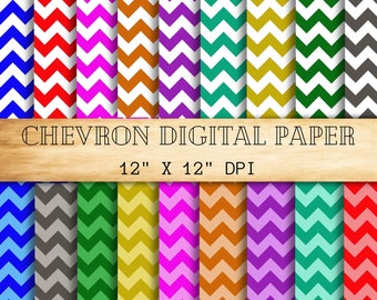 Chevron Digital Papier, Chevron Muster digitalen Hintergrund, helle Farben druckbare Chevron - sofortiger Download - kommerzielle Nutzung