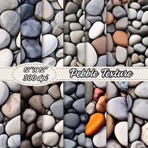 Pebble Pattern Digital Papers,Pebble Texture Digital Scrapbooking Paper, Stone Background,Rock Beach Backdrop, Nature Stone Sublimation