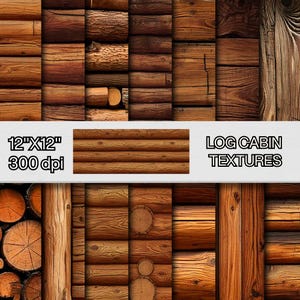 Peut inclure: Un pack de papiers numériques de 30,5 cm x 30,5 cm de textures de cabane en rondins, parfait pour les projets d'artisanat et de design. Le pack comprend 12 textures de bois différentes, chacune avec un motif de grain et une couleur uniques. Les textures sont de 300 dpi, ce qui les rend idéales pour l'impression haute résolution.