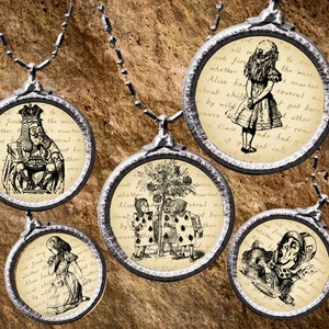 Alice in Wonderland 1 inch Circles Collage Sheet - Instant Download Vintage Collage Sheet,  jewelry, magnets, Bottle Cap art SVG,PNG, ...