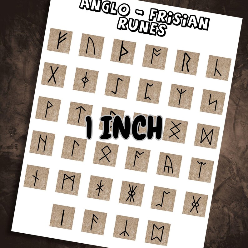 Ancient Runes Printable Tiles: Magical Collage Sheet (SVG, PNG, JPG ...