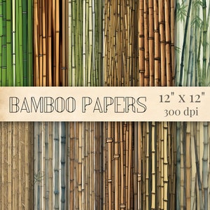 Bambus Textur, digitale Papiere, Bambuswald Hintergründe, Natur inspiriert Bambusmuster Scrapbooking Papiere, Sofort Download, kommerzielle Nutzung