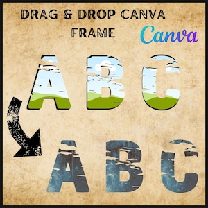 Marcos de letras desgastadas de Canva, diseñe su propia plantilla de marco de letras vintage de Canva, arrastre y suelte, marcos de letras editables, diseño personalizable