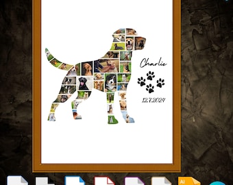 Labrador Retriever Photo Collage Canva Template | Personalized Pet Memorial Gift | Custom Dog Photo Poster | Unique Printable Dog Keepsake
