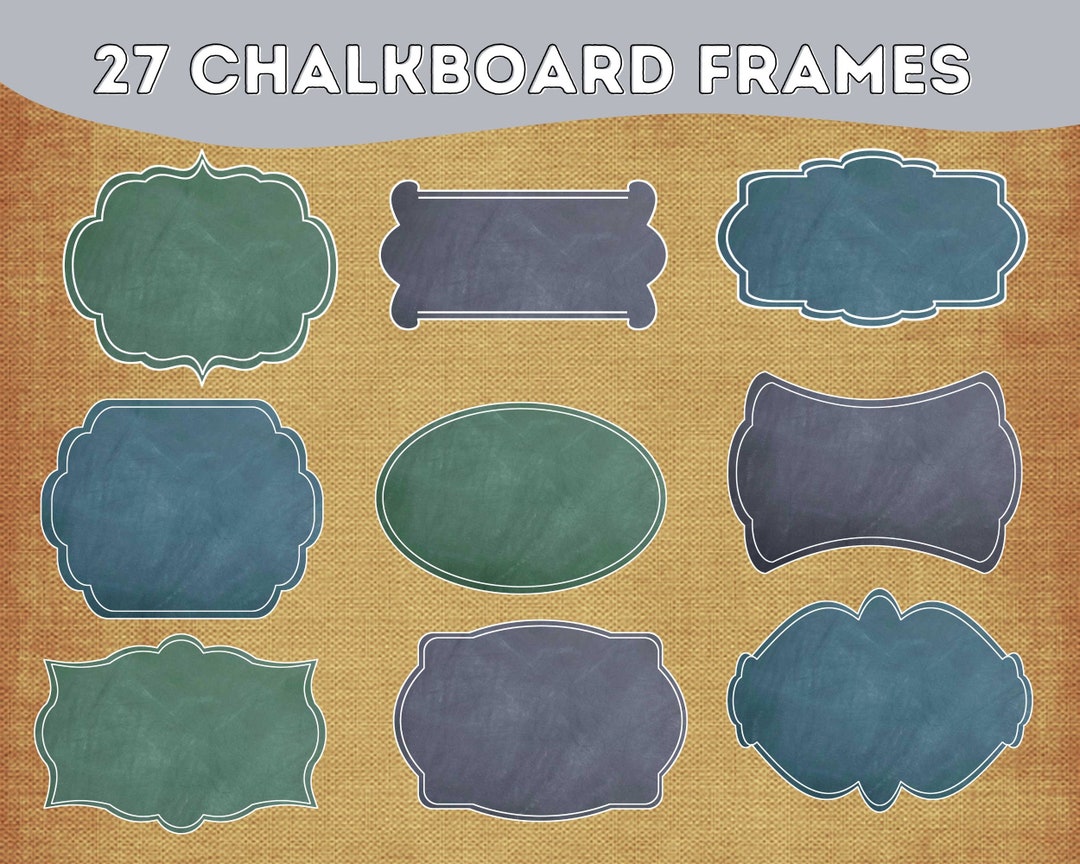 27 Chalkboard Labels, Chalkboard Frames, Chalk Tags - PNG, SVG Clip Art ...