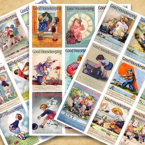 Portadas de revistas Vintage Good Housekeeping- imágenes Hoja de collage digital #03 - Descarga instantánea de PDF / JPEG - Scrapbooking, Elaboración