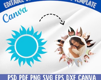 Editable Canva Sun Photo Collage , Create Your Own Sun Photo Collage, Drag&Drop Template, Customizable Sun Canva Photo Collage Template
