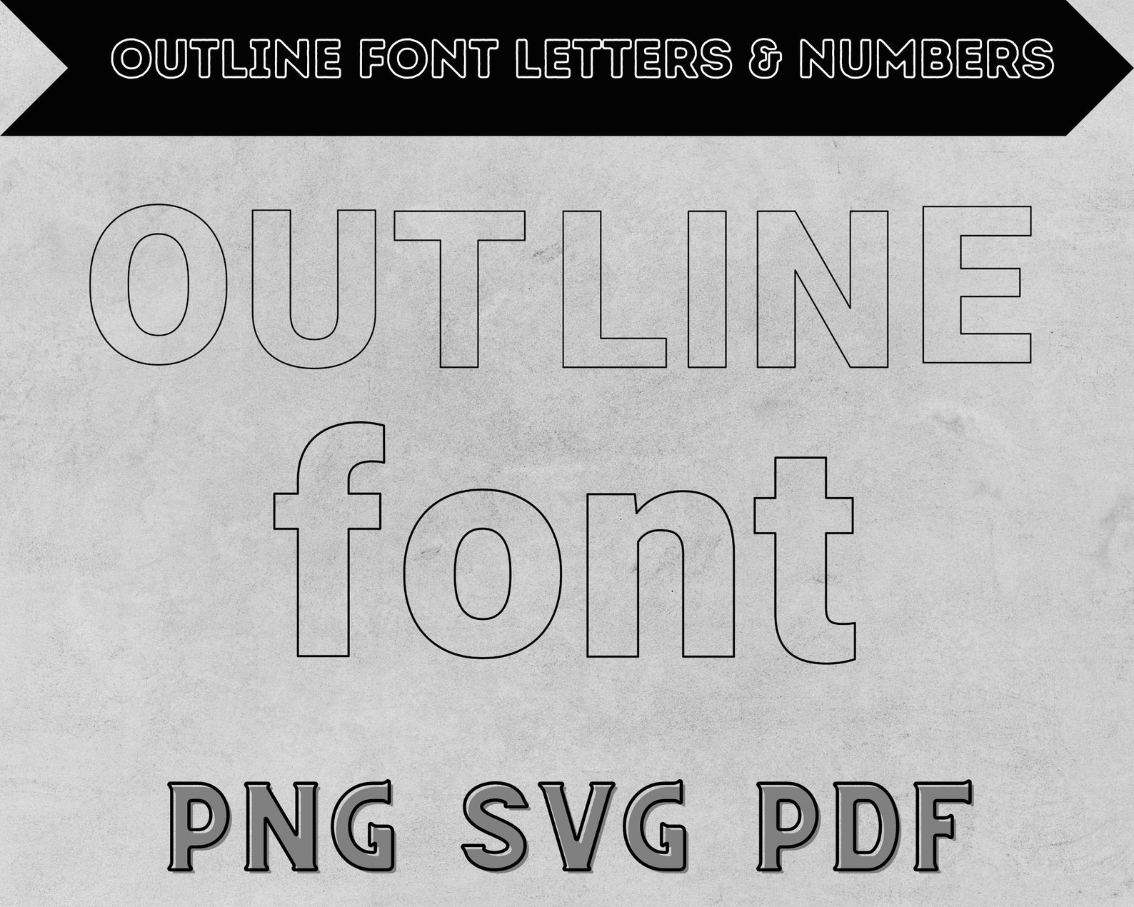 OUTLINE LETTERS and Numbers SVG, Png and Pdf Files, Outline Font Hollow ...