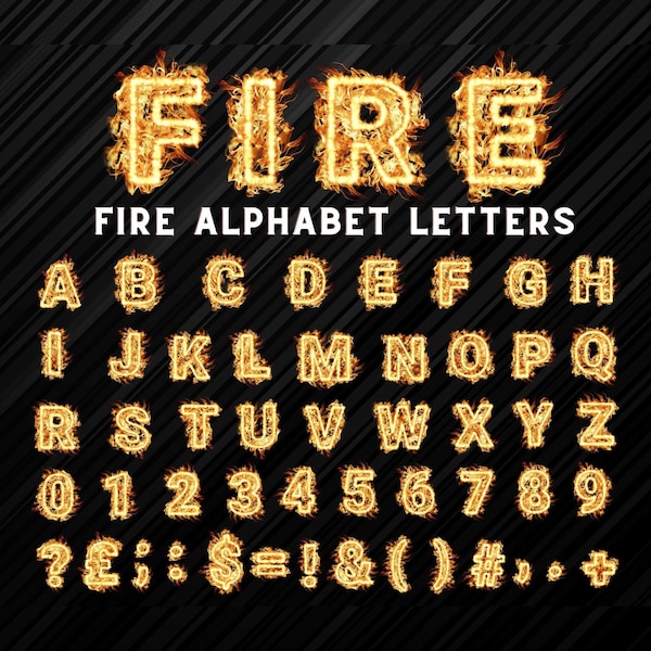 Fire Alphabet Letters and Numbers, Flaming Alphabet, Set of Letters Burning Letters , Burned Out Alphabet,Fire Letters, Flame Letters in PNG