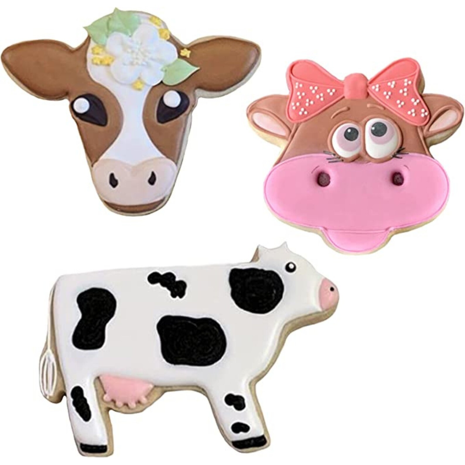 3pc Cow Cookie Cutter Set Cow Cute Cow/steer Face and Cow Etsy