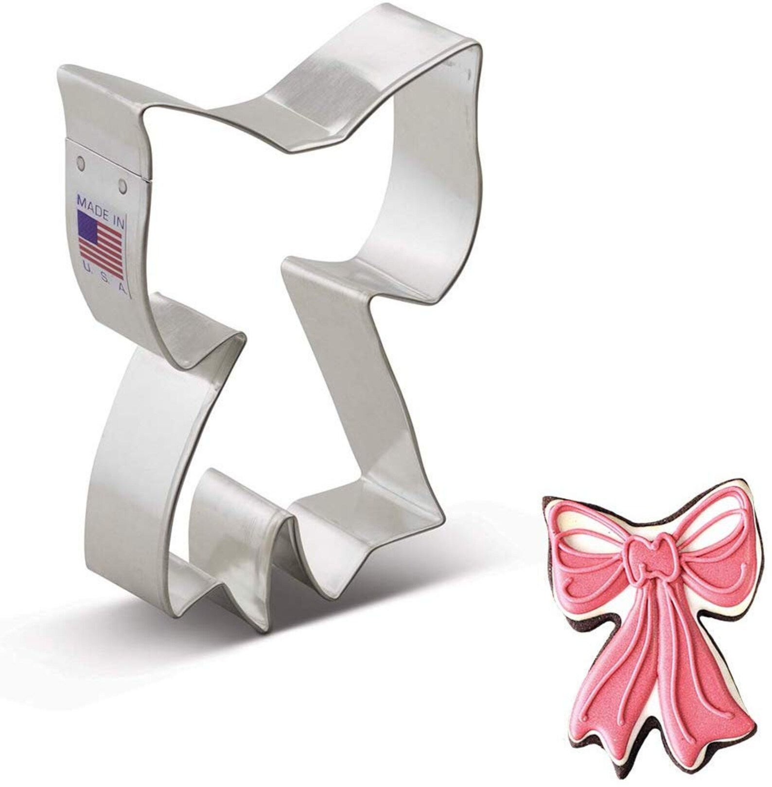 Large Christmas Bow Cookie Cutter Christmas Ribbon Cookie Etsy