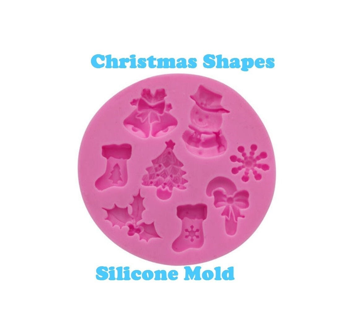Stocking Circle Christmas Silicone Icing Fondant Moulds Cupcake Toppers 