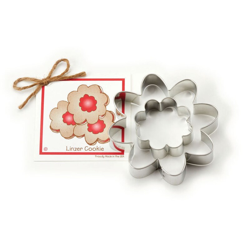 Linzer Cookies 2pc Set Linzer Flower Cookie Cutters Etsy