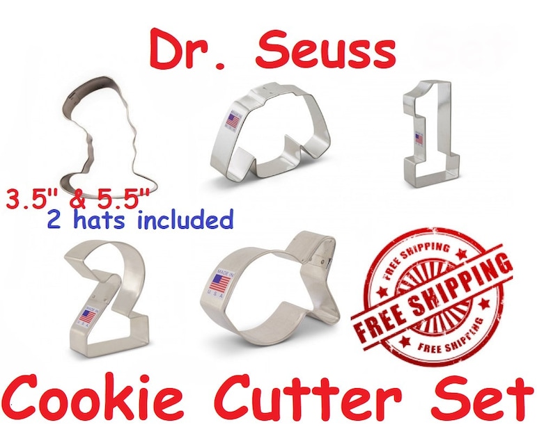 Cat in the Hat Cookie Cutters 6pc Dr Seuss Cookie Cutter Set FREE US SHiPPiNG
