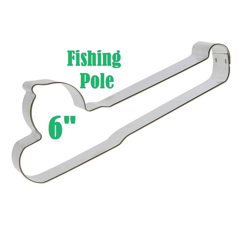 6quot; Fishing Pole Cookie Cutter, Fish and Fisherman Fishing R 6quot; Fishing Pole Cookie Cutter, Fish and Fisherman Fishing R