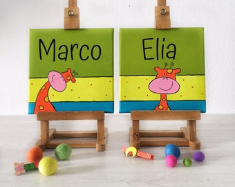 twins, baby, wall decor, nursery decor, baby wall name, drawing, animals, personalized gift for kids,