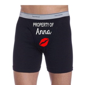 Personalized Men's Boxer Briefs, Custom Anniversary Gift