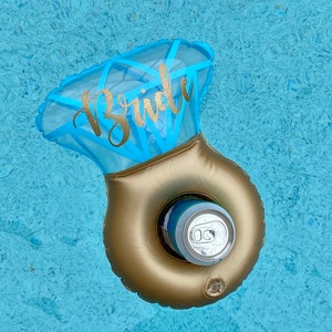 Pool drink float. Personalized inflatable drink holder. Inflatable drink holder. Pool drink holder. Bachelorette party. Diamond ring drink