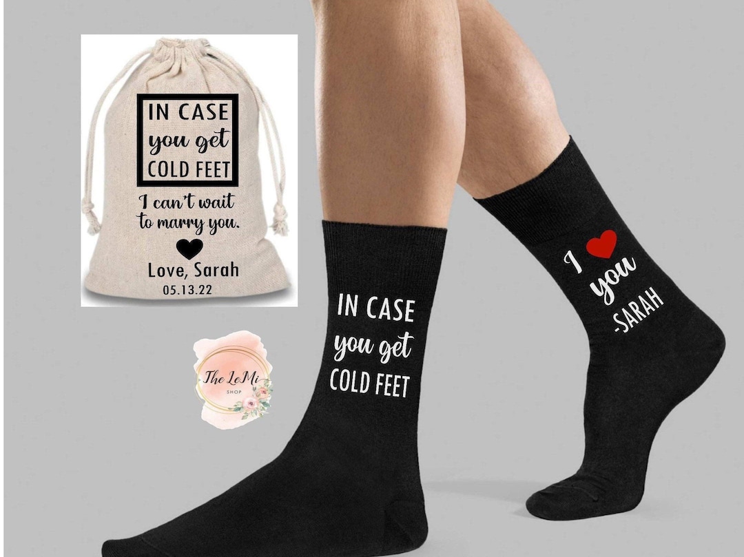 Groom Socks. Wedding Day Socks. Bride to Groom Gift. Cold Feet Etsy