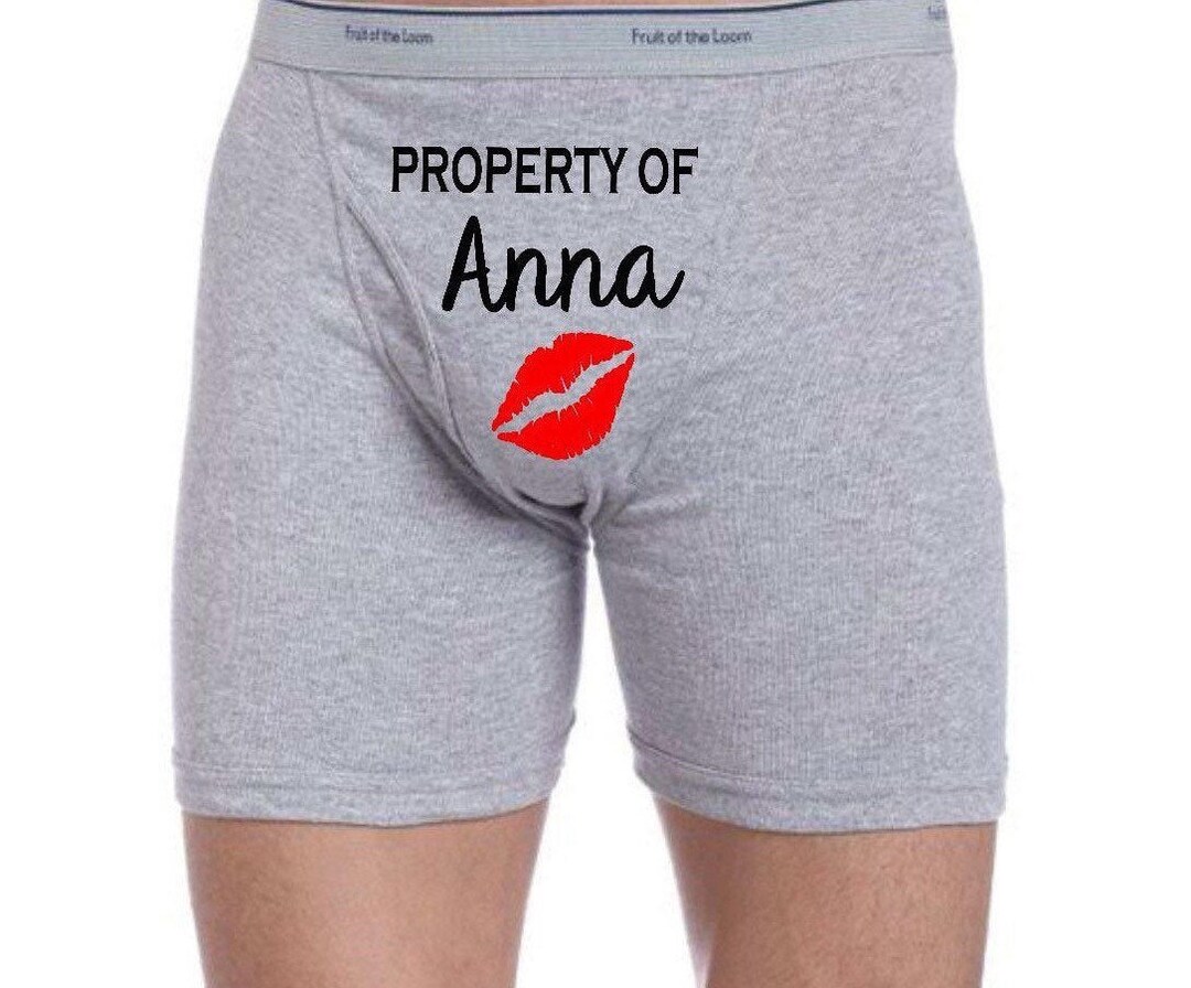 Mens Boxers Custom. Property of Underwear. Mens Personalized Underwear