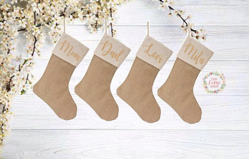 Personalized family stockings. Christmas stockings. Personalized Christmas stockings. Family stockings. Burlap stockings. Burlap stocking. image 4