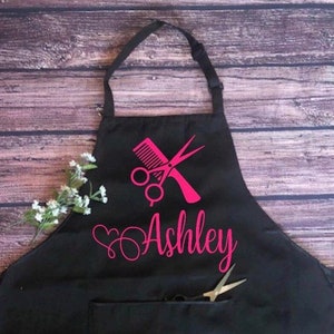 Custom hair stylist apron. Hair stylist apron. Hair stylist gift. Hairdresser apron. Personalized hair stylist apron.