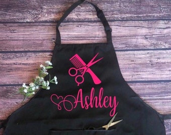 Custom hair stylist apron. Hair stylist apron. Hair stylist gift. Hairdresser apron. Personalized hair stylist apron.