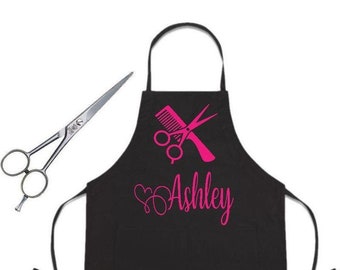 Custom hair stylist apron. Hair stylist apron. Hair stylist gift. Hairdresser apron. Personalized hair stylist apron.