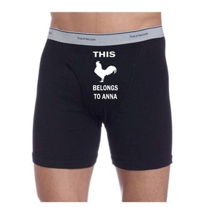 Funny gag gift. Funny boxers. Boyfriend gift. Mens boxers custom. Property of underwear. Mens personalized boxers. Wedding anniversary