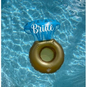 Personalized Diamond Ring Inflatable Drink Float, Bachelorette Party Favor