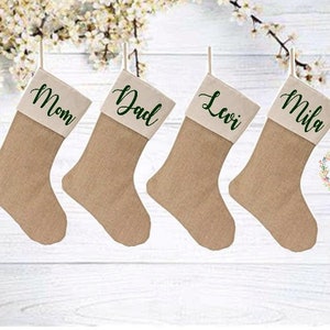 Personalized family stockings. Christmas stockings. Personalized Christmas stockings. Family stockings. Burlap stockings. Burlap stocking. image 1