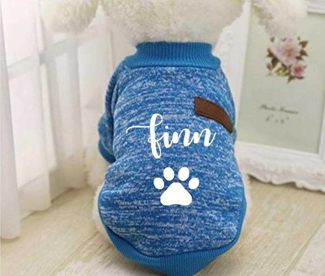 Personalized Dog Shirt. Dog Sweater. Dog Clothes. Small Dog Sweater