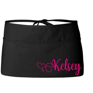 Personalized apron. Waitress apron. Server apron. Stylist gift. Waitress gift. Server gift. Bartender apron. Server apron. Bartender gift.