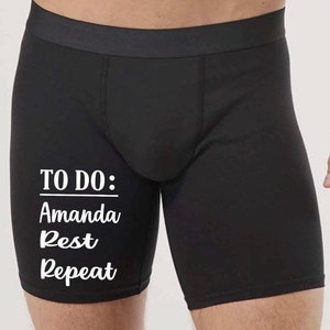 Funny mens underwear. Property of underwear. Mens personalized underwear. Wedding anniversary gift. Custom underwear. Naughty boxer briefs.