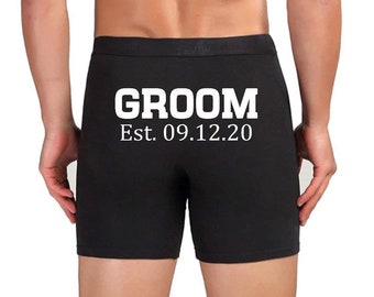 Groom boxers. Wedding boxer briefs . Mens boxers custom. Husband wedding gift. Mens personalized underwear. Groom gift. Custom underwear.